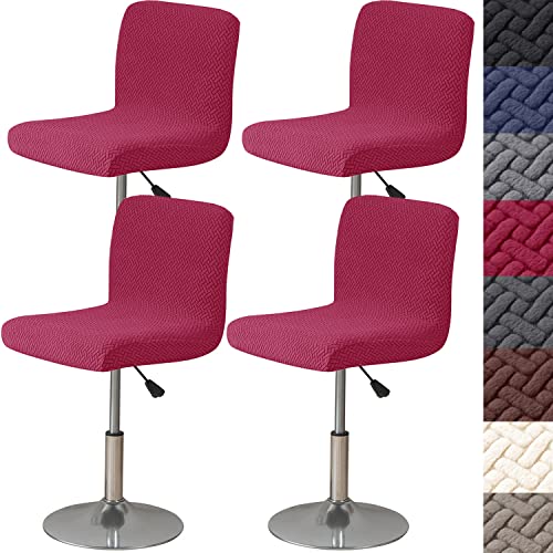 HFCNMY Bar Stool Covers with Backs,4 Pack Stretch Bar Stool Chair Covers,Jacquard Bar Stool Covers,Washable Bar Chair Covers Swivel Barstool Covers Slipcovers with Back Red - color: Red