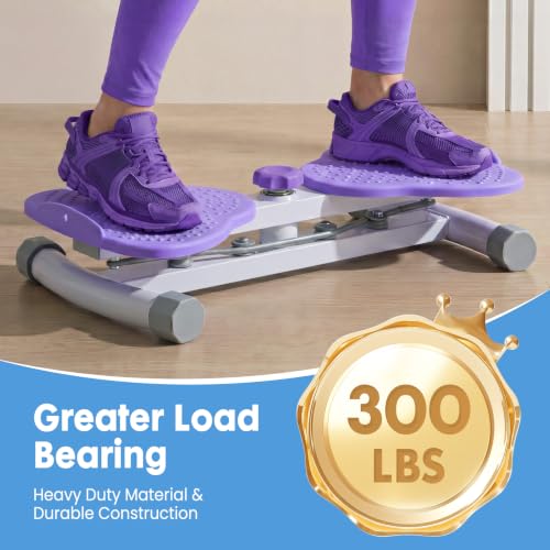 DUMOS Waist Twister Machine Exercise, Ab Twister Board, 300 lbs Capacity, Noiseless Fitness Tool for Core & Belly Fat Workout, Anti-Slip Home Gym Equipment - color: Purple & Grey