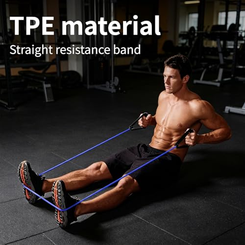 10-Pack Bulk Resistance Bands with Handles, Same Resistance Level, for Resistance Training, Physical Therapy, Home Workouts, Fitness & Pilates - color: Blue 25-30LBS