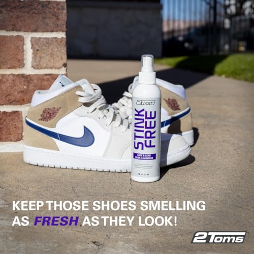 2Toms StinkFree Shoe Odor Eliminator Spray for Shoes & Gear, 8 Ounces | Odor Eliminating Spray for Smelly & Stinky Shoes & Athletic Gear - size: 8 Fl Oz (Pack of 1)