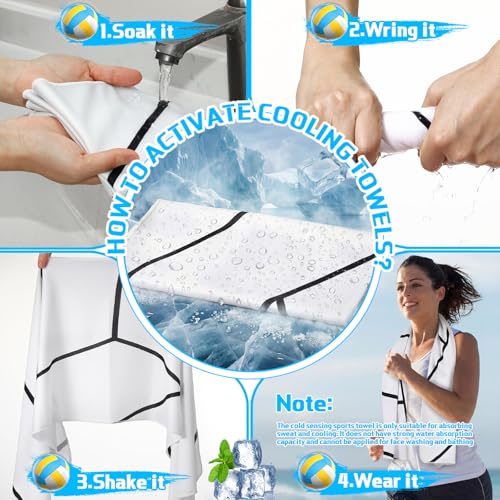 Woanger 24 Pcs Volleyball Cooling Towels and Fans Sets Mini Handheld Fans Bulk 3 Speeds USB Lash Towel for Sporting Volleyball Gifts for Team Games Party Favor - style: Volleyball