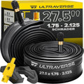 Ultraverse 27.5" Bike Inner Tubes 27.5 x 1.75, 1.95, 2.10, 2.125 – Butyl Rubber Bicycle Tubes with Schrader Valve – Compatible with Mountain, Cruiser, City & E-Bikes – Set of 2 | Butyl Rubber Bicycle Tubes, Schrader AV Valve, Compatible with Mountain, Cru