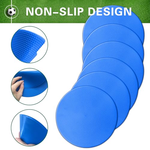 Poly Spot Markers 4 inch/9 inch Non-Slip Rubber Agility Training Markers Floor Dots Flat Field Cones for Football, Soccer, Basketball, School Exercise Drills, Dance Practice - color: Blue, size: 9 inch