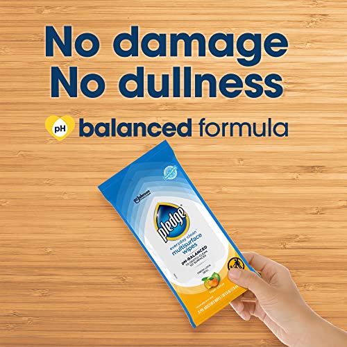 Pledge Multisurface Cleaning Wipes, pH Balanced, Fresh Citrus, 25 Count,White - size: 25 Count (Pack of 1)