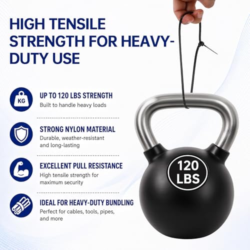 Zip Ties 12 inch, 4000 Pack Heavy Duty Black Zip Ties with 120 lbs Tensile Strength, Self-Locking Nylon Cable Ties,Wire Ties for indoor and outdoor use. - color: Black, size: 12"(4000 Pack) 120 Lb