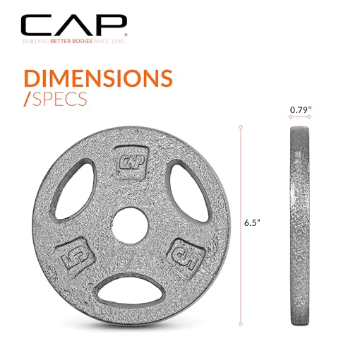CAP Barbell Standard 1-Inch Grip Weight Plates - color: Gray, size: 5 lbs Plate Pack (x4)