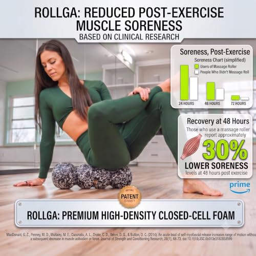 Rollga PRO - High Density Foam Roller for Exercise & Back Pain, 18 inches | Patented Grooves Protect Spine & Bone, Bumps Reach Deeper, Design Mimics Hands-On Massage, Increase Flexibility 22% - color: Orange
