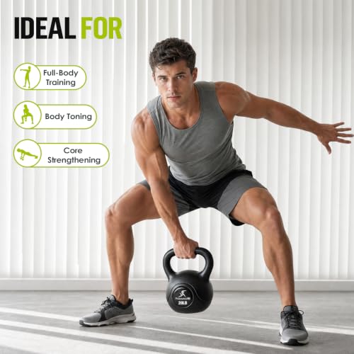 ProsourceFit Vinyl Plastic Kettlebell from 10, 15, 20, 25, 30 and 35 lbs - style: 20lb