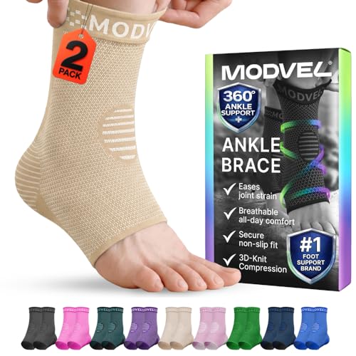 Modvel Foot & Ankle Brace Socks for Sprained Ankle Compression Sleeve - Foot Support for Women & Men - Tendonitis & Arthritis Ankle Brace Sports Running, Torn Ligaments & Women Stabilizing Ankle Wrap - color: A Skin / Nude, size: XXX-Large