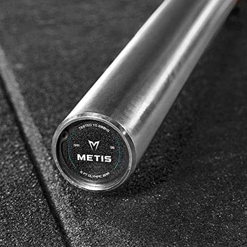METIS 33lb 6ft Olympic Barbell - Olympic Barbell Bar with Optional Pair of Olympic Weight Plates | Olympic Barbell Set | Olympic Bar Strength Training Equipment - size: Barbell + 44lb Weight Plates (Pair)