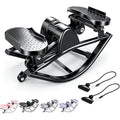 Rock Stepper with Resistance Bands - Ultra-Quiet Hydraulic Lateral Stepper, Fully Assembled Side to Side Step Rocker for Home Office, 250LBS Capacity - color: Black