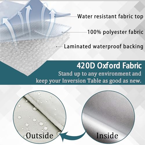 Inversion Table Cover - Dustproof and Waterproof Inversion Equipment Protection Covers (47" L X 28.3" W X 63" H) - Keep Your Inversion Table Safe from Dirt and Scratches - color: Beige
