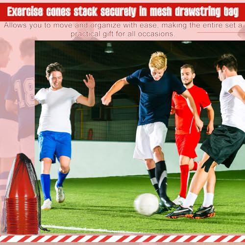 Syhood 30 Pack 7 Inch Plastic Traffic Cones Sports Training Agility Marker Mini Cones for Soccer, Skating, Football, Basketball, Indoor and Outdoor Games Sports Practice Equipment - color: Red