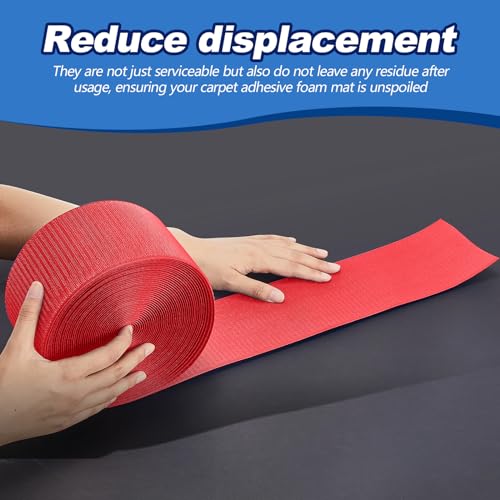 Shappy Gymnastics Mat Hook Fastener Gymnastics Cheer Mats Tape Strip for Tumbling 4" Wide Carpet Repair Nylon Hook for Carpet Bonded Foam Seams Cheer Gym Floors Cheerleading Supplies - color: Red