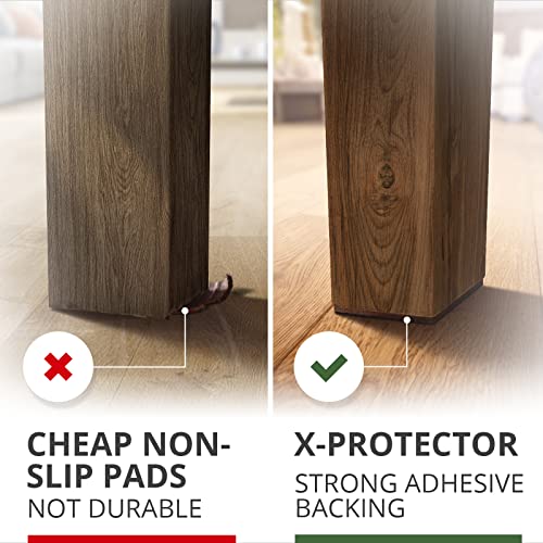 X-PROTECTOR Non Slip Furniture Pads - 8 pcs Premium Furniture Grippers 4"! | Self-Adhesive Rubber Feet Furniture Feet - Ideal Non Skid Furniture Pad Floor Protectors - Keep Furniture in Place! - size: 8 Square 4"