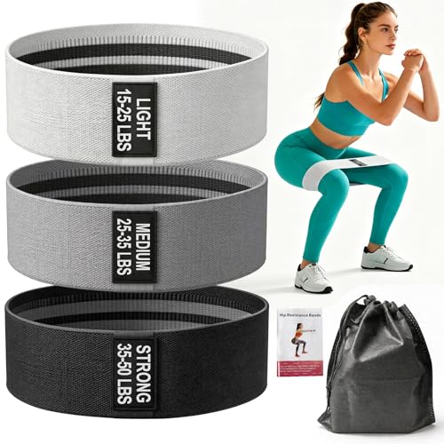 TEAWOO Resistance Bands Set for Working Out: 3 PCS Professional Exercise Bands for Yoga, Pilates, Booty, Leg Training |Fabric Stretch Bands for Women Men Home Gym