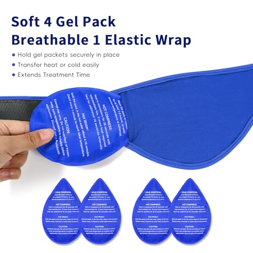 Wisdom Teeth Ice Pack Head Wrap for Pain Relief - Cold Hot Therapy for Face, Jaw & Oral Surgery with 4 Gel Packs, TMJ, Tooth Extraction, Tonsillectomy Recovery (Blue) - color: Blue
