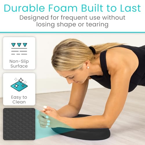 Vive Oval Balance Pad - Wobble Cushion For Physical Therapy And Rehabilitation Equipment - Soft Stability Trainer Foam For Workouts, Yoga, Core Strength And Pilates - Device For Women, Men And Kids - color: Black, size: 1 Pack
