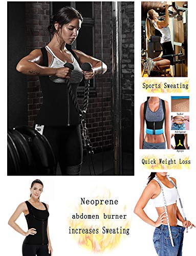 Women's Neoprene Sweat Sauna Vest – Slimming, Waist-Cinching, Lightweight Workout Tank Top Tummy Control Suit