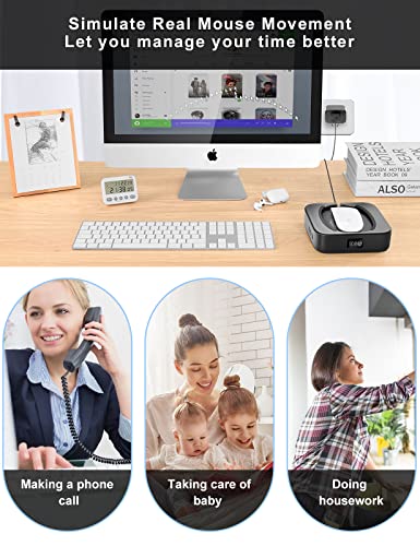 meatanty Mouse Jiggler with Adapter, Silent Undetectable Mouse Mover Device, Automatic Mechanical Wiggler Shaker Giggler, Adjustable Interval Timer, Keep Computer Laptop Active Office Work from Home - style: Mechanical Mouse Jiggler with Adapter