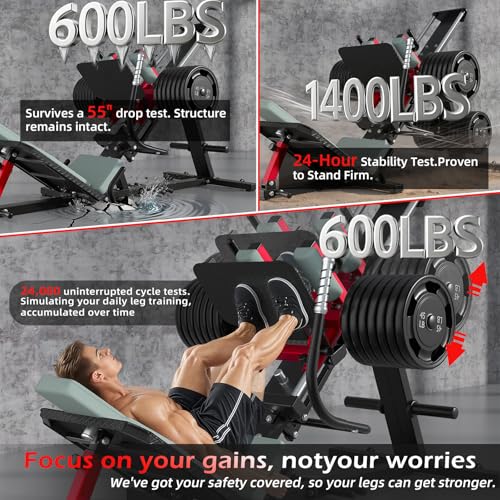 Hack Squat Leg Press Machine for Home Gym, 2-in-1 Adjustable Leg Exercise Workout Machine with Linear Bearing, Lower Body Workout Equipment with Weight Storage for Home