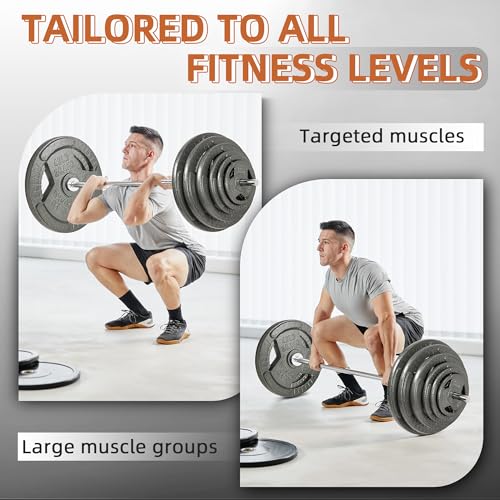 Fitvids 1 Inch Standard Barbell Weight Plates, 2.5 LB to 45 LB Plates for Home Gym Strength Training, Triple-handle Design - style: 2.5LBx 4