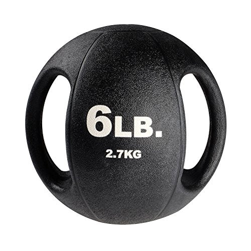 Body-Solid Exercise Medicine Balls, Heavy-Duty Non Slip Rubber Grip with Dual Handles Medicine Ball for Weights Training, Weightlifting & Core Workouts - size: 6 lbs.