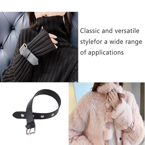 2 Pack Kilt Extender Straps Adjustable Leather Band Cuff Belt Buckle Fastener Replacement for Coat Sleeve Dress Jacket Shoes Leg Thigh Garter