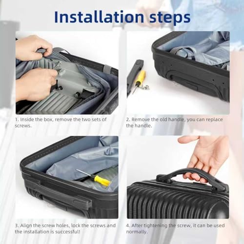 Bztoolbox 2Pcs Luggage Handle 9.06" x 0.98" (L x W) Plastic Pull Handle Grip Replacement 230mm x 25mm for Luggage Suitcase Box Black Tone
