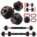 Adjustable Dumbbell Set, 10/20/30/45/70/90lbs Free Weights Dumbbells Set, 5 in1 Dumbbells Set Used as Barbell, Kettlebells, Push up Stand,Weight Plate, Adjustable Weight Set for Home Gym - color: 90LBS(45LB PAIR)