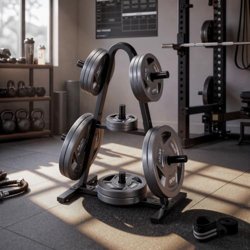 Weight Rack for Home Gym, 400 LB Weight Tree - size: for Olympic Weight Plate
