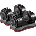 ATIVAFIT Adjustable Dumbbells Set, 5–88LB Quick Adjust Free Weights with Double Safety Lock & Anti-Slip Steel Handle, Space Saving Home Gym Equipment for Full Body Strength Training - color: 66LBS-Red, size: Pair