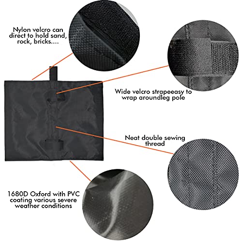 Ontheway Sand Bags for Canopy Tent, Heavy Duty Weights Sandbags, 4pcs-Pack (Black) - color: Black