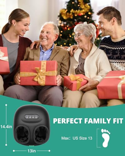Medcursor Foot Massager Machine Heat, Shiatsu Kneading & Rolling, Massage for Plantar Fasciitis & Foot Pain Relief, Adjustable Air Pressure, Fits Up to13, Gift for Women & Men