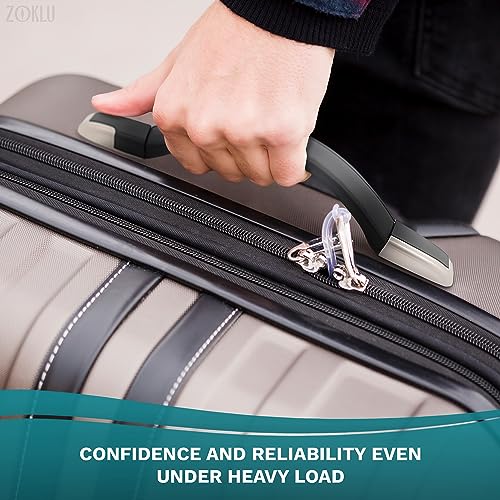 2 Pcs Luggage Handle Replacement, Fits 8.9 in Spacing, 9.56 in Length | Suitcase Grip Replacement, Metal Bases, 16 Screws, 4 Washers & 4 End Caps, Protective Coated Plastic, Repair Kit for Bags