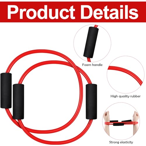 Seenelling Barre Double Tube Red Resistance Band Exercise Tubes for Home Pilates Barre Workout