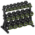 HANDBODE Dumbbell Set with 3-Tier Rack, 390-790 lb | Heavy Duty Weight Stand for Dumbbells, Space-Saving Metal Storage Organizer, Sturdy Dumbbell Holder for Home Gym - style: 700 lb Set (15-65 lb) *2 & Rack