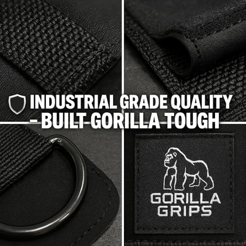 Gorilla Grips wrist wraps for weightlifting men with weight lifting hooks, wrist straps for men and women combining deadlift straps, pull up grips and modular attachments.