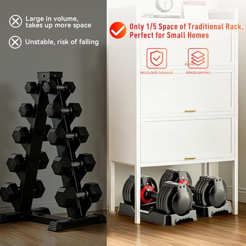 25/55lb Pair Adjustable Dumbbell Set, Adjustable Dumbbells Set of 2, 5 in 1/10 in 1 Free Weights Dumbbells Set with Anti-Slip Texture Handle, Weight Set For Home Gym Suit both Men and Women - color: Red 25LBS Pair