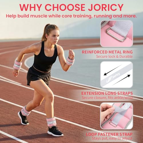 Adjustable Ankle Weights 1-3/4/5/6/8/10/20 LBS Pair with Removable Sandbags for Women & Men - color: pink, size: 4lbs Pair (2lb Each Weight)