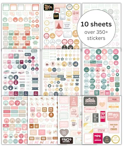Lamare Productivity Planner Stickers for Women – for School, Work, Office - style: Productivity Stickers
