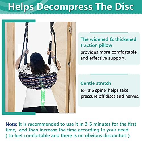 Zelen Spinal Decompression Devices Back Traction Stretcher Spine Decompression Machine Lumbar Traction Device for Lower Back Pain Relief Back Stretching Device Door Traction Pillow