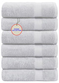 KAHAF COLLECTION 100% Cotton Bath Towel Set, White 24x48 Pack of 6 Towels, Quick Dry, Highly Absorbent, Soft Feel Towel, Gym, Spa, Bathroom, Shower, Pool, Luxury Soft Towels Light-Weight - color: White, size: 24x48 - 6 Pack