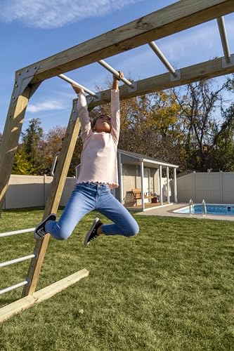Jack and June DIY Monkey Bars Kit 12 Pack Heavy Duty and Durable Do It Yourself UV-Resistant Outdoor Fun for Kids 21 Inch in Length Powder Coated Finish Monkey Bars
