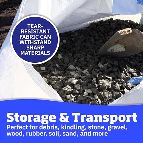 DURASACK Heavy Duty Builder's Bulk Bags 200 Gallon, Open Top, Pack of 3 | White Woven Polypropylene Contractor Trash Bags for Demo and Construction, Holds up to 2200 lbs - size: Pack of 3