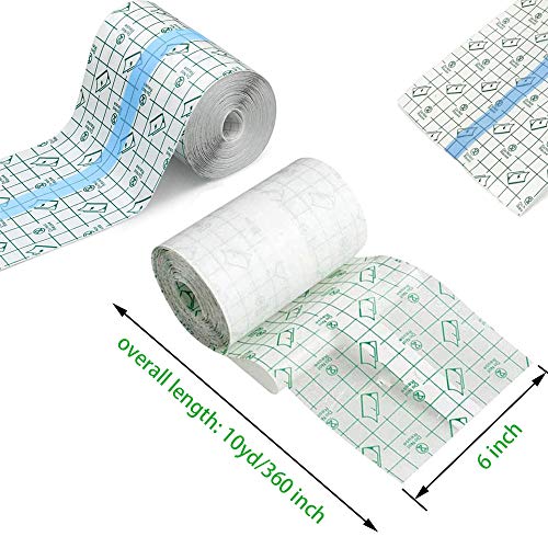 Tattoo Aftercare Bandage Roll 6" x 10 Yard - Waterproof Transparent Film for Tattoo Initial Healing and Skin Repair Adhesive Tattoo Supply Wrap - size: 6 x 360 Inch