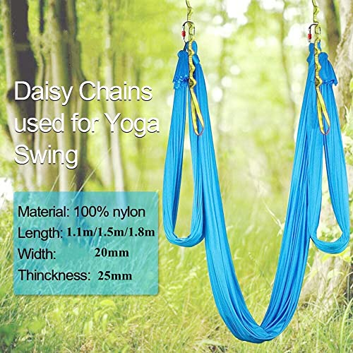2Pcs Adjustable Anti-Gravity Chrysanthemum Swing Flying Stretch Belt Rope Climbing Daisy Chains Extension Yoga Belt Hanging - color: Black, size: 1.8M
