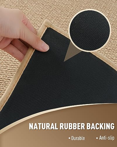 PADOOR Non Slip Stair-Treads Matching-Mat for Wooden Steps, Square Rubber Backing Non Slip Stair Landing Mat 30x30 inch - size: 30''x30'', style: Beige