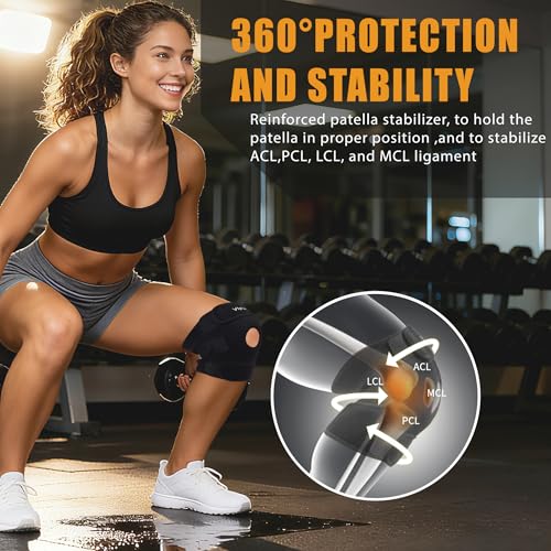 Knee Brace for Women and Men – Compression Knee Sleeve for Meniscus Tear, ACL, Arthritis Pain Relief, Knee Pain Support with Patella Pad for Fast Recovery & Optimal Support，tendonitis, running, squats, fitness, and sports injury rehabilitation . - size: X