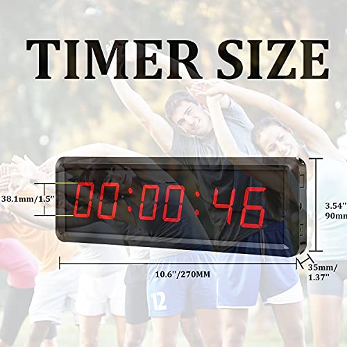LED Digital Countdown Wall Clock Fitness Timer Stopwatch for Gym (1.5inch Digital High) - size: 1.5inch Digital High
